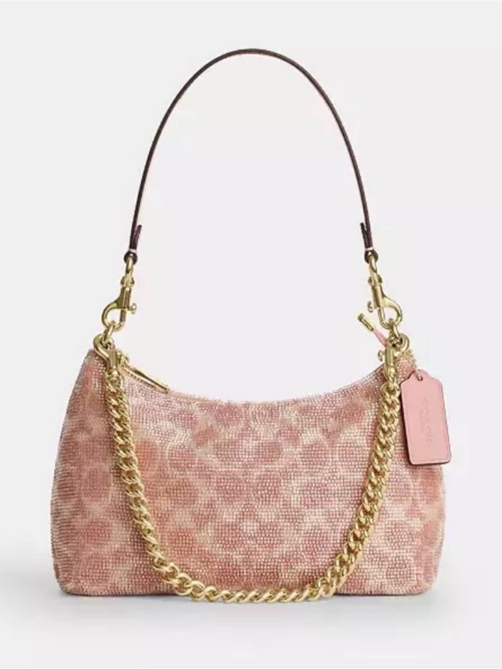 NEW Coach Outlet Teri Shoulder Bag In Signature Beaded Satin -  Authentic - NWT